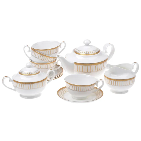 Tea set empty isolated on white background — Stock Photo, Image