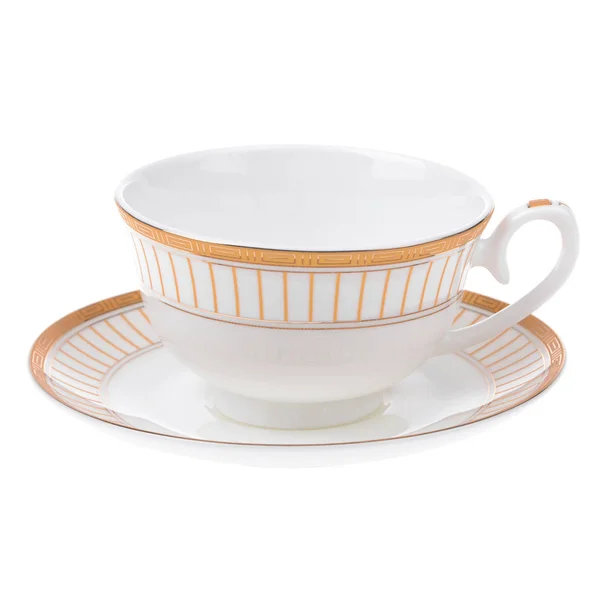 Taza de té vacío aislado sobre fondo blanco — Foto de Stock