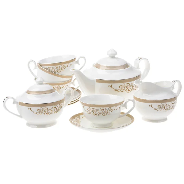 Tea set empty isolated on white background — Stock Photo, Image