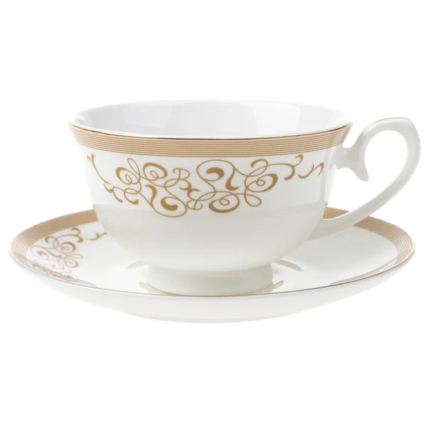 Beyaz arka plan üzerinde izole çay bardağı boş