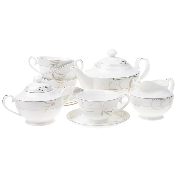 tea set empty isolated on white background