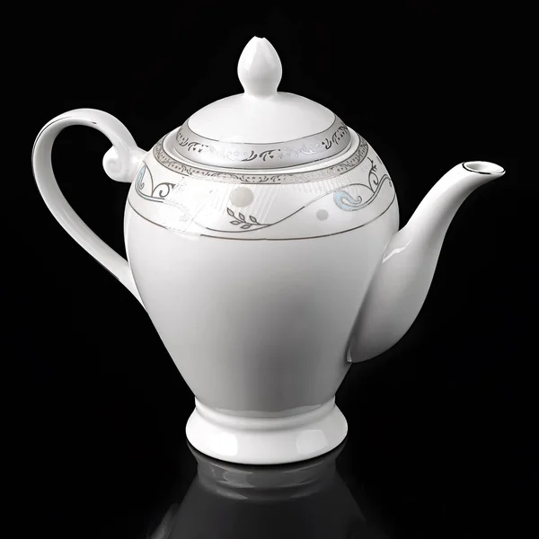 Tea pot isolated on black background — Stock Photo, Image