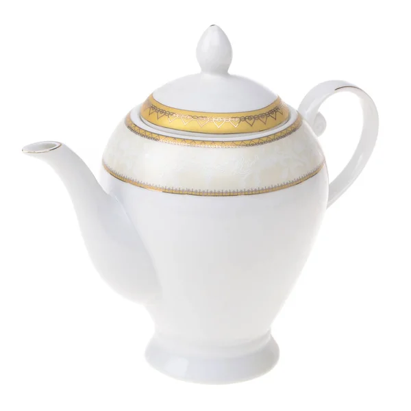 Teekanne leer isoliert auf weißem Hintergrund — Stockfoto