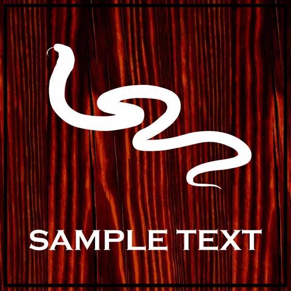 Snake silueta malované na dřevěné desce s bílou barvou — Stockový vektor