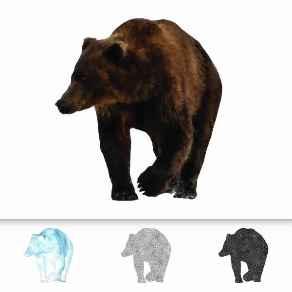 Медведь, созданный с многоугольными формами — стоковый вектор