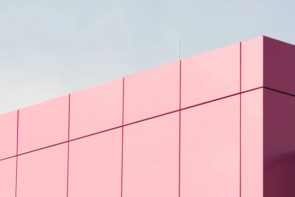 Elementos Cor Geométrica Fachada Edifício Com Planos Linhas Cantos Com — Fotografia de Stock