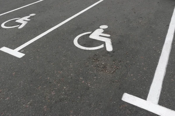 Road Marking Asphalt Parking Spaces Disabled Royalty Free Stock Photos