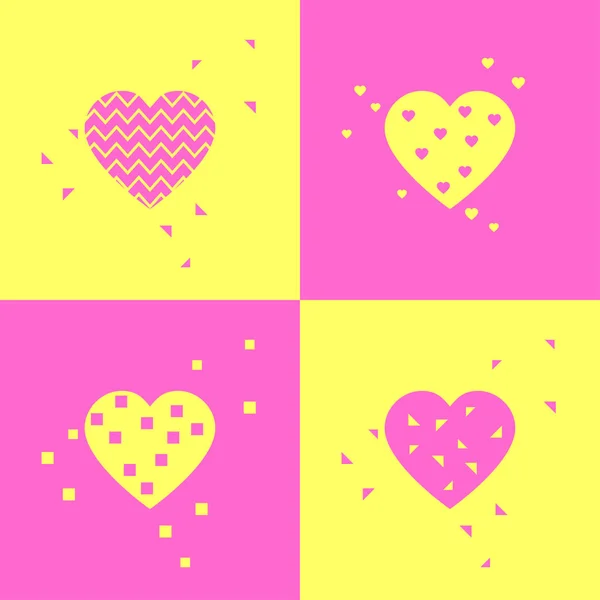 Set of hearts. Minimal design elements. — Stock Vector