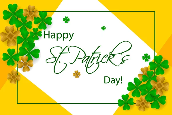 Happy Saint Patrick's Day background, greeting card with green a — Stock Vector