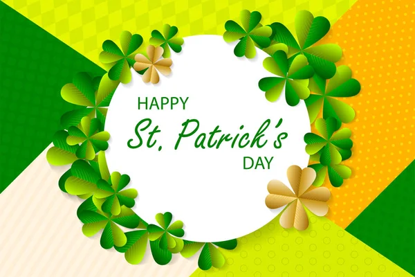 Happy Saint Patrick's Day background, greeting card with green a — Stock Vector