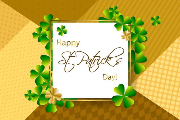 Happy Saint Patrick's Day background, greeting card with green a — Stock Vector