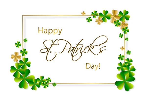 Happy Saint Patrick's Day background, greeting card with green a — Stock Vector