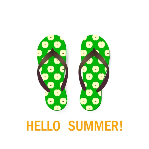 Flip-flops with pattern. Summer background. — Stock Vector