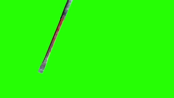 Used Vintage Old Handle Demolition Tool Animation Green Screen Editors — Stockvideo