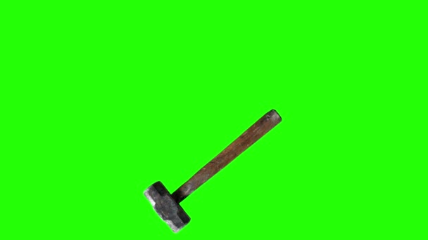 Used Vintage Hammer Tool Animation Green Screen Chroma Key Editors — Stockvideo