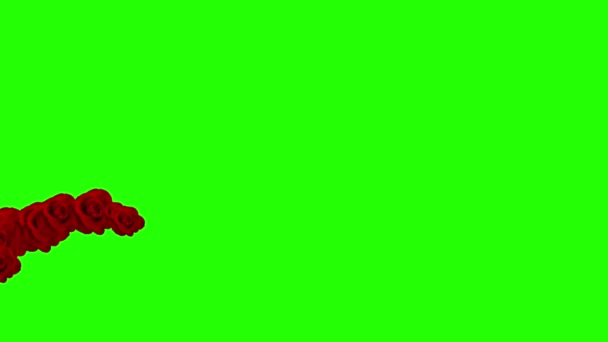 Group Flower Bloom Animation Green Screen — Stock Video