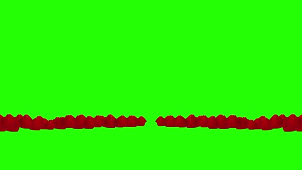 Ροδοπέταλα Animation Στην Πράσινη Οθόνη Επεξεργάσιμο Χρωματικό Κλειδί Για Τους — Αρχείο Βίντεο