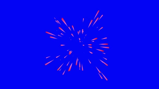 Tűzijáték Show Kék Képernyő Chroma Kulcs Cserélhető Háttér Szerkesztők — Stock videók