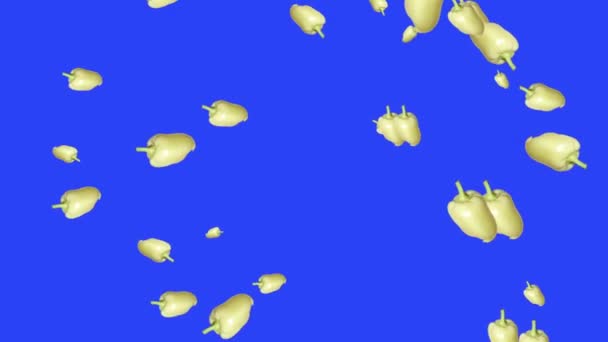 蔬菜下落动画色关键元素循环 黄胡椒 — 图库视频影像