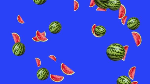 Fruits Tombant Animation Chroma Élément Clé Boucle Melons — Video