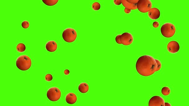 Fruits Tombant Animation Chroma Élément Clé Boucle Orange — Video