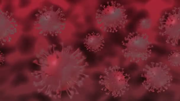 Covid Coronavirus Boyutlu Animasyon Arka Plan Kusursuz Döngü — Stok video