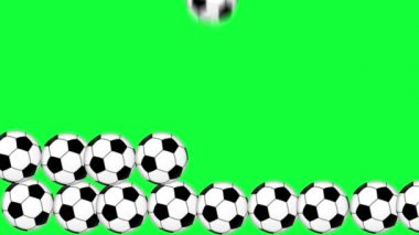 yeşil ekran kroma anahtarı üzerinde animasyon futbol topu elementleri grubu