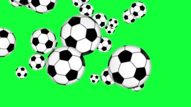 yeşil ekran kroma anahtarı üzerinde animasyon futbol topu elementleri grubu