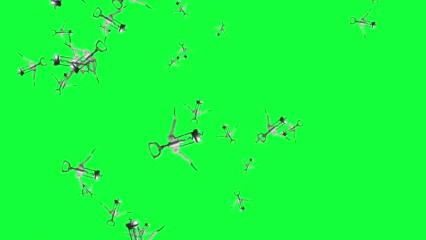 一组动画软木塞元件 在绿色屏幕色键上无缝循环 — 图库视频影像
