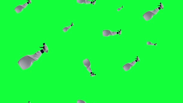 Grupo Garrafas Plástico Animação Tela Verde Editável Sem Costura Loop — Vídeo de Stock
