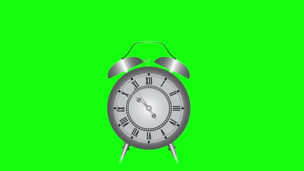 Retro Alarm Clock Running Jumping Clock Wake Animation — стоковое видео