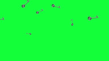 Klasik stil kilit tuşları kısa animasyon yeşil ekran kroma anahtarı