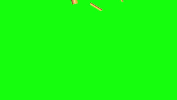 Falling Gold Confetti Animation Green Screen Chroma Key — Stock Video