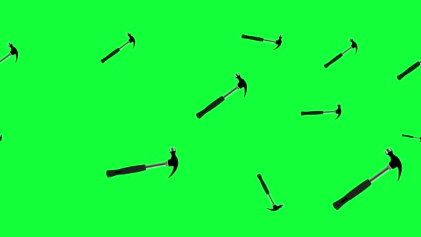 Hummer Verktyg Grupp Animation Grön Skärm Kroma Nyckel Sömlös Loop — Stockvideo