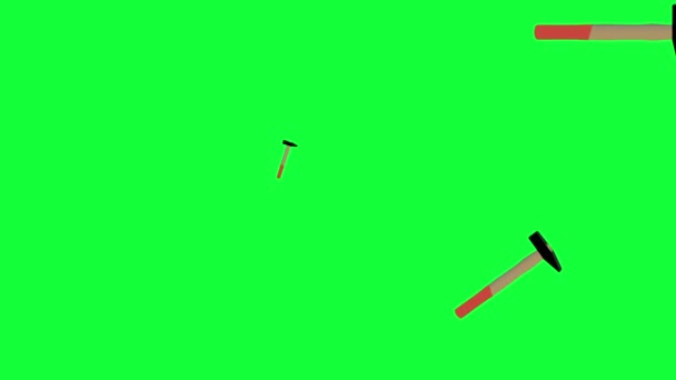Hummer Ferramentas Animação Grupo Tela Verde Chave Chroma Loop Sem — Vídeo de Stock