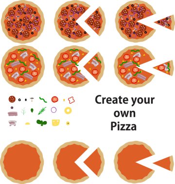 Kendi pizza grafik tasarım çizelgenizi oluşturun.