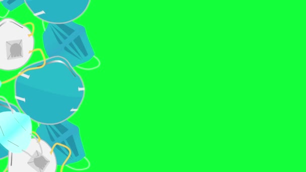 Анимация Противодействия Маске Лица Зеленый Экран Хрома Ключ Плоский Дизайн — стоковое видео