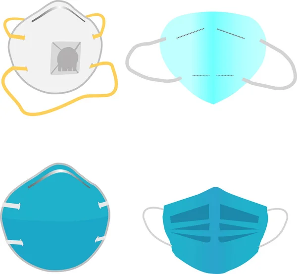 Yüz maskesi tıbbi koruma antivirüsleri, düz tasarım çizim çizimleri
