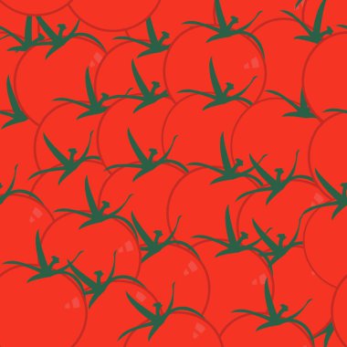Domatesler pürüzsüz desenli grafik çizim, düz renkli tasarım arka planı