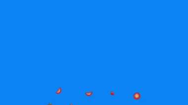 Domates grubu grafik elementleri animasyon, mavi ekran krom anahtarı