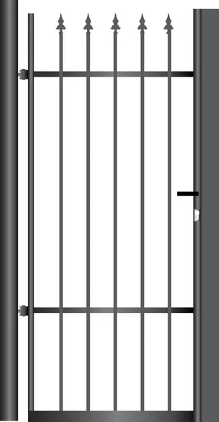 Puerta Cerrada Hierro Metálico Para Diseño Exterior — Vector de stock