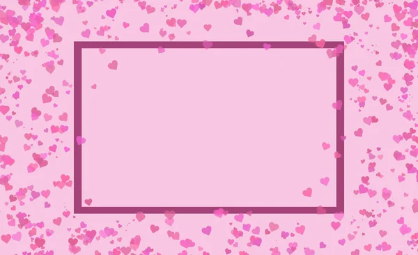 可爱的Bokeh心脏粉红色 许多小心脏在框架中装饰 情人的背景 情人节 — 图库照片
