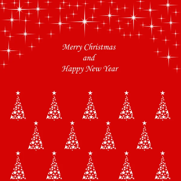 Feliz Natal Ano Novo Cartão Saudação Árvore Natal Branca Sobre — Fotografia de Stock