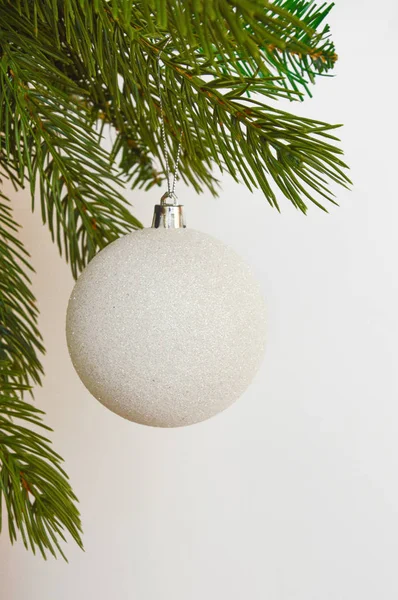 Décor Pour Joyeux Noël Nouvel Couleur Argent Boule Arbre Noël — Photo