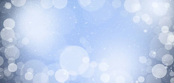 Bokeh Blue Background Blue Winter Holiday Bright Lights Merry Christmas — Stock Photo, Image