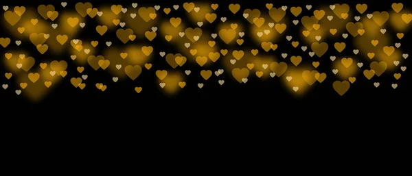 Yellow Hearts Black Background Love Background Design — 스톡 사진