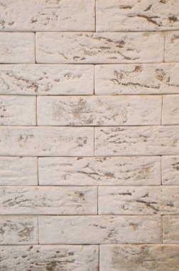 Beyaz duvar dokusu, dekoratif tuğla. Dekorasyon için arkaplan ve doku.