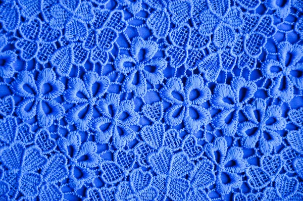 Kumaşın dokusunu. Mavi açılış deseni. arkaplan.