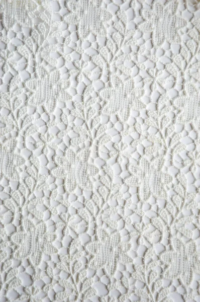 Texture White Openwork Fabric White Background — Stock Photo, Image