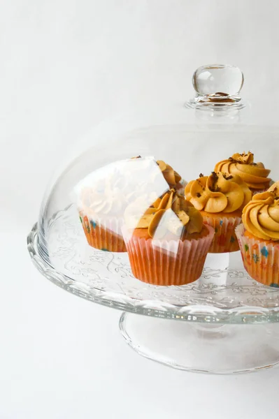 Pain Crème Délicieux Cupcake Délicieux Gâteau Avec Crème Air Noix — Photo